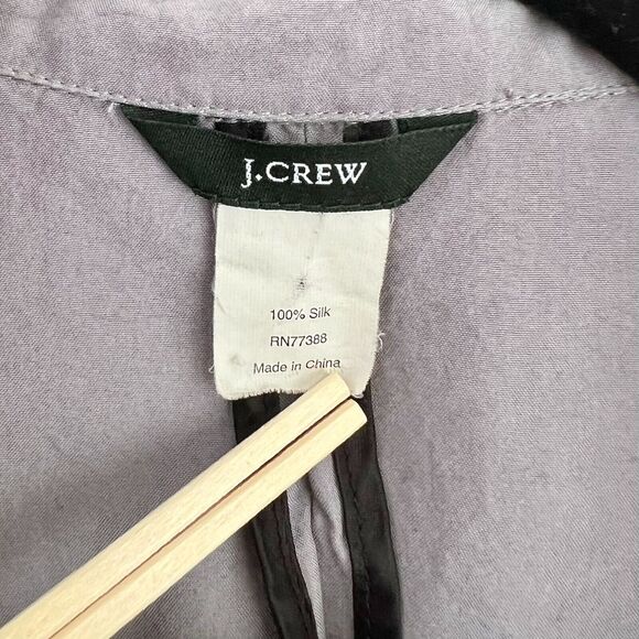 J. Crew Womens Gray 100% Silk Career Work Blazer Jacket s preppy minimal Size 4 - Picture 2 of 8